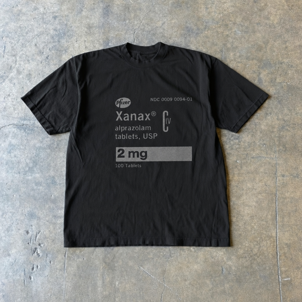 Xanax Prescription Label Vintage T-Shirt Reprint