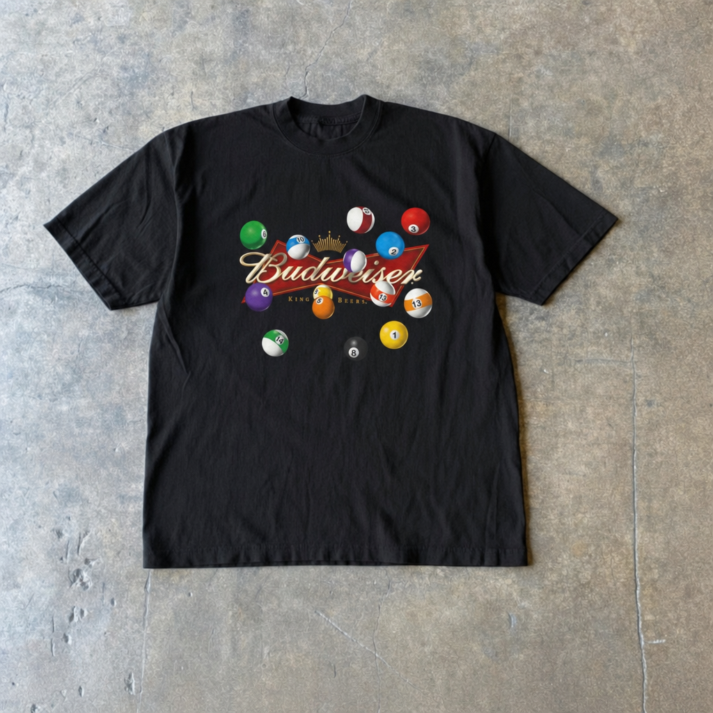 Budweiser Pool Balls Vintage T-Shirt Reprint