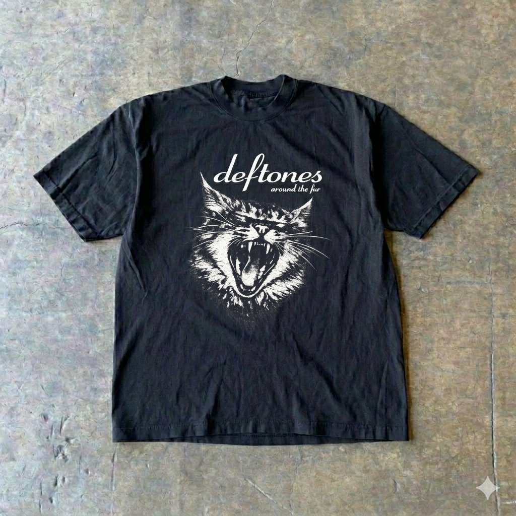 Deftones Around the Fur Vintage Cat Graphic Tee